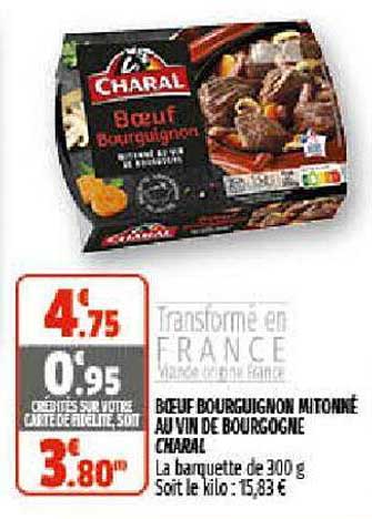 bœuf bourguignon mitonné au vin de bourgogne charal