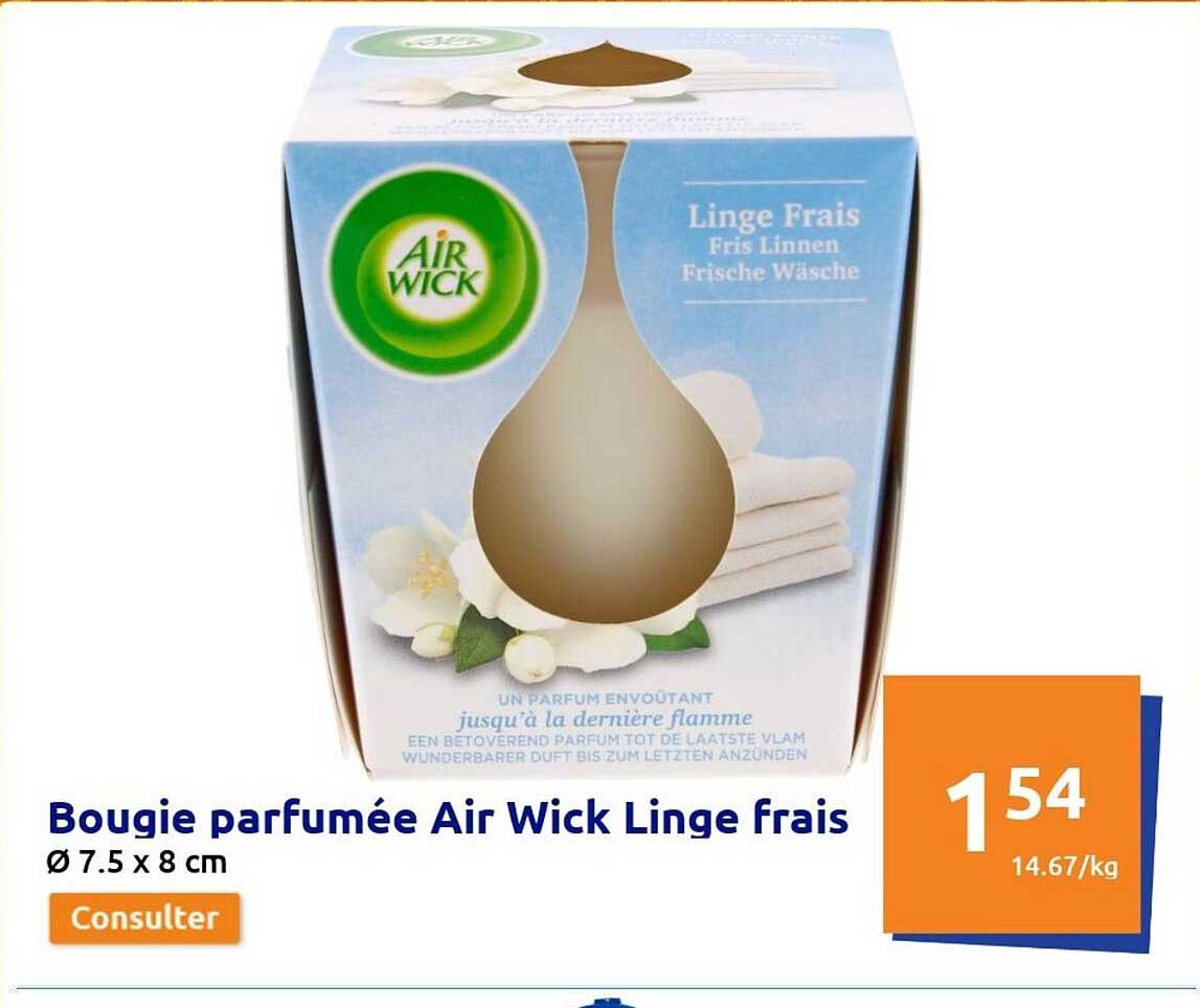 bougie parfumée air wick linge frais