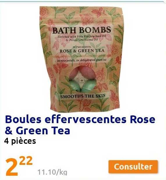 boulres effervescentes rose & green tea