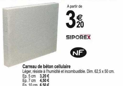 carreau de béton cellulaire siporex