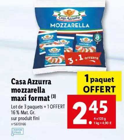casa azzurra mozzarella maxi format