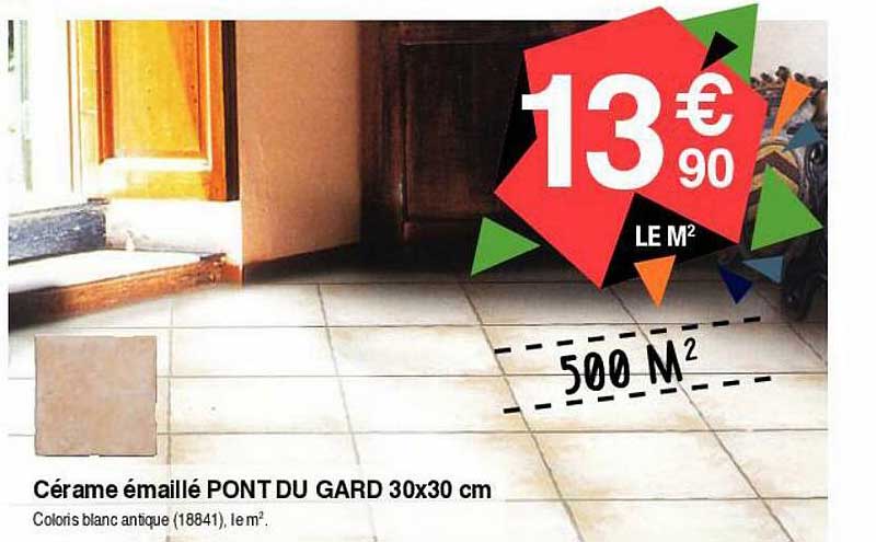 cérame émaillé pont du gard 30x30 cm