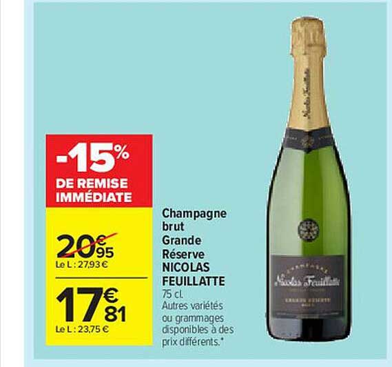 champagne brut grande réserve nicolas feuillatte