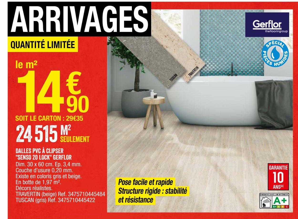 dalles pvc à clipser "senso 20 lock" gerflor