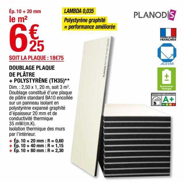 doublage plaque de plâtre + polystyrène (th35)