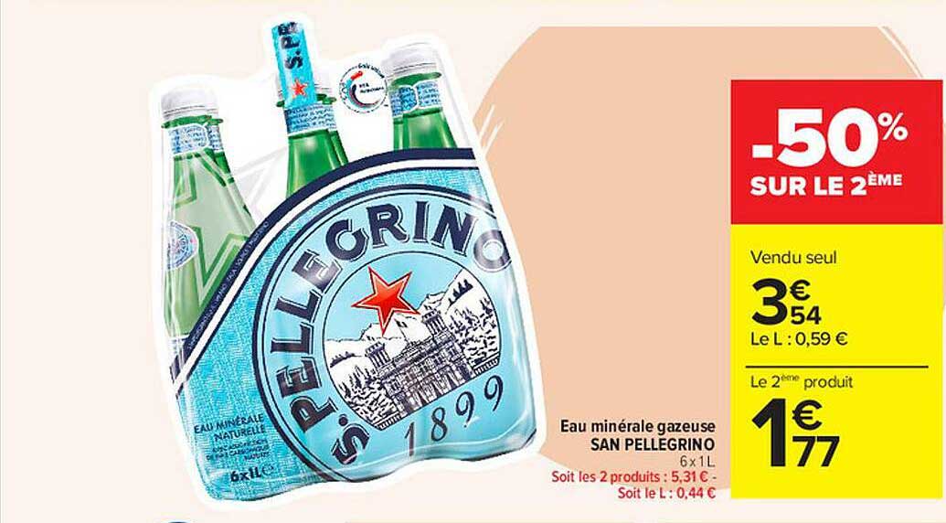 eau minérale gazeuse san pellegrino