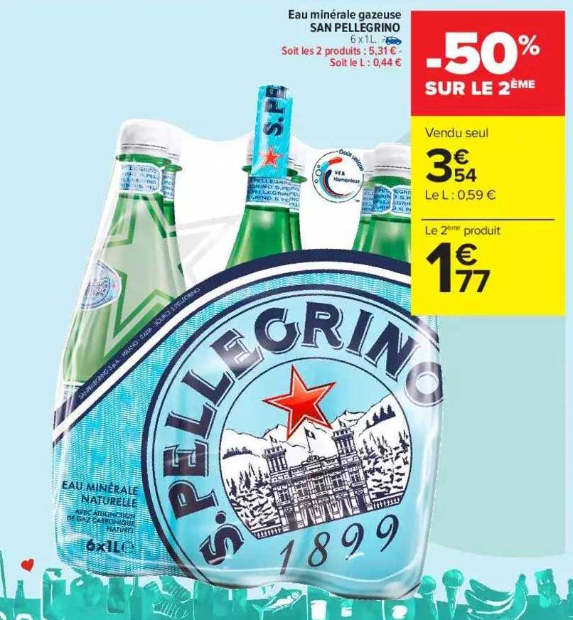 eau minérale gazeuse san pellegrino