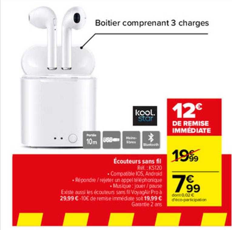 écouteurs sans fil kool star