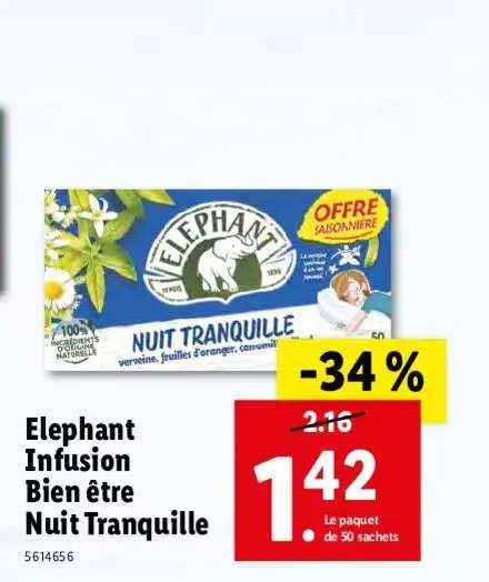 éléphant infusion bien être nuit tranquille