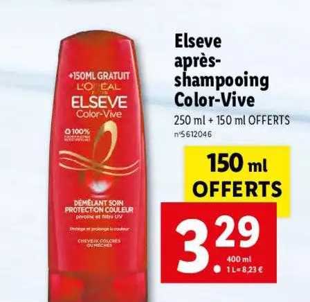 elsève après-shampooing color-vive