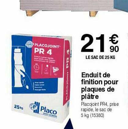 enduit de finition pour plaques de plâtre