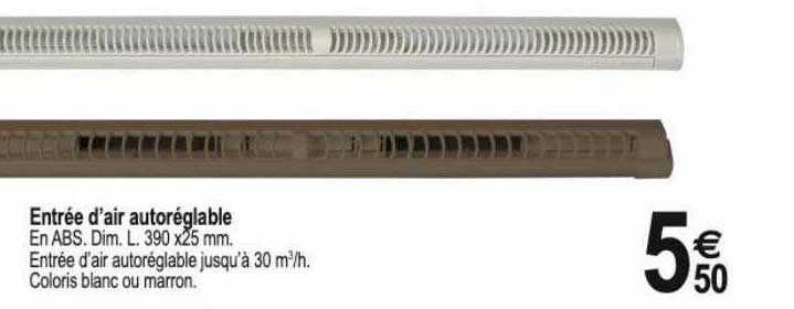 entrée d'air autoréglable