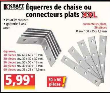 équerres de chaise ou connecteurs plats kraft werkzeuge