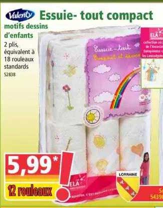 essuie-tout compact motifs dessins d'enfant valenty