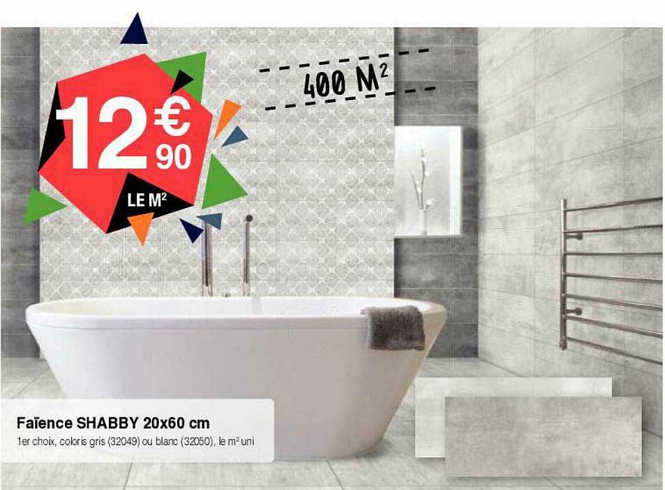 faïence shabby 20x60 cm