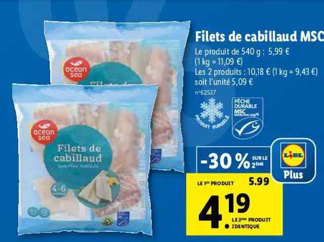 Filets De Cabillaud Msc Ocean Sea