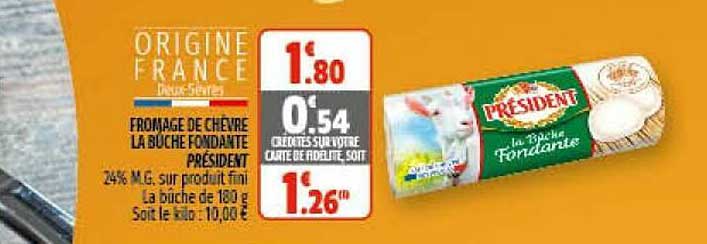 Fromage De Chèvre La Bûche Fondante Président