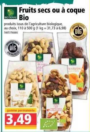 fruits secs ou à coque bio bio sonne