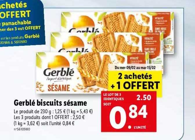 Gerblé Biscuits Sésame