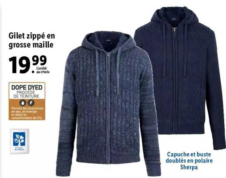 Gilet Zippé En Grosse Maille