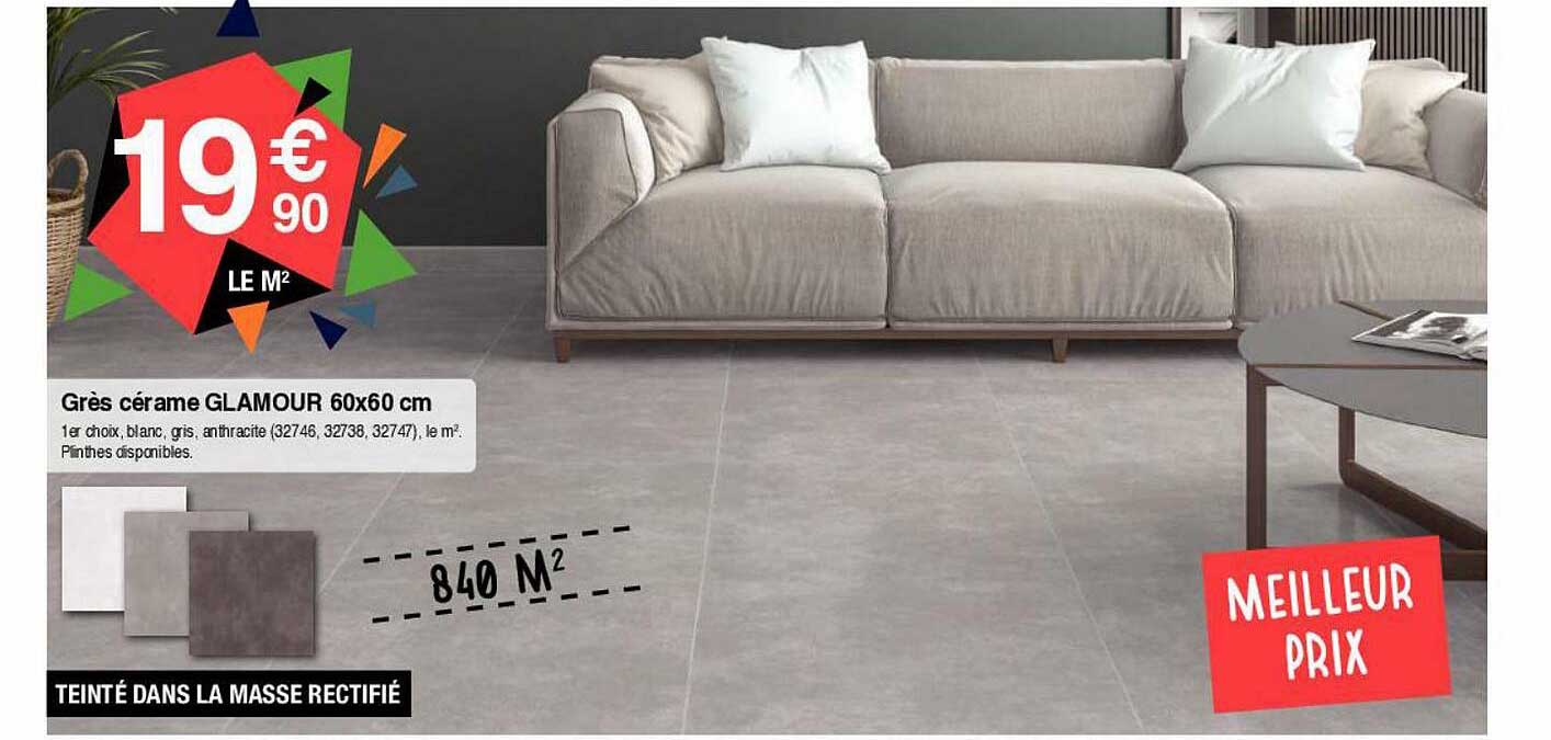 grès cérame glamour 60x60 cm