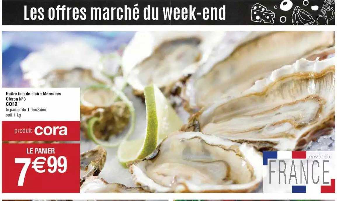 huître fine de claire marennes oléron n° 3 cora