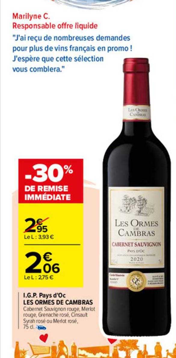 i.g.p. pays d'oc les ormes de cambras