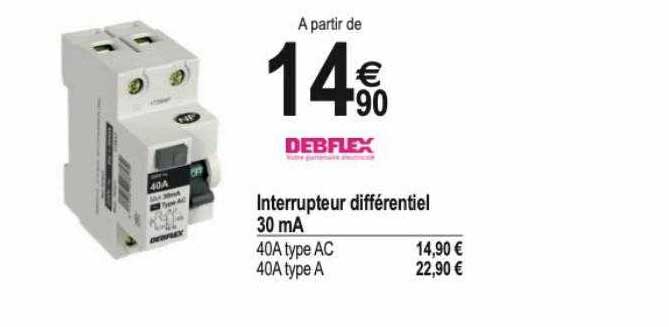 interrupteur différentiel 30 mA deblex