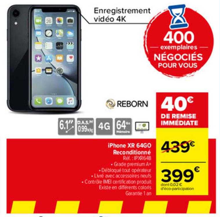 IPhone Xr 64Go Reconditionné Reborn