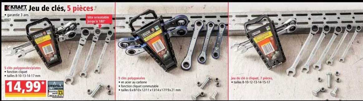 jeu de clés, 5 pièces kraft werkzeuge