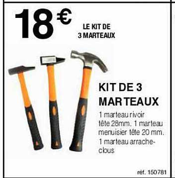 kit de 3 marteaux