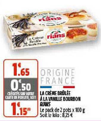 La Crème Brûlée à La Vanille Bourbon Rians