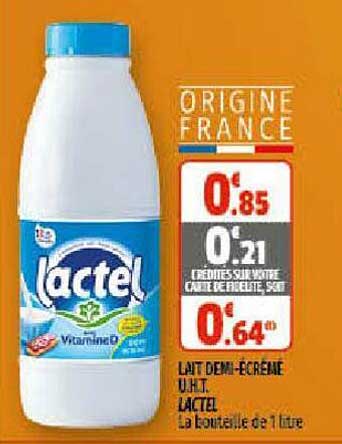 lait demi-écrémé u.h.t. lactel