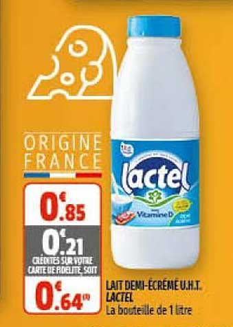 lait demi-écrémé u.h.t. lactel