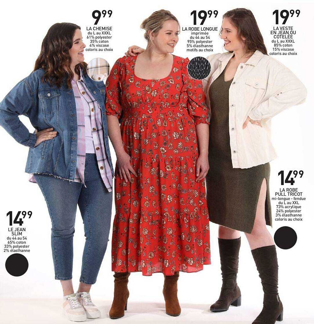 Le Jean Slim, La Robe Pull Tricot, La Chemise, La Robe Longue, La Veste En Jean Ou Côtelée