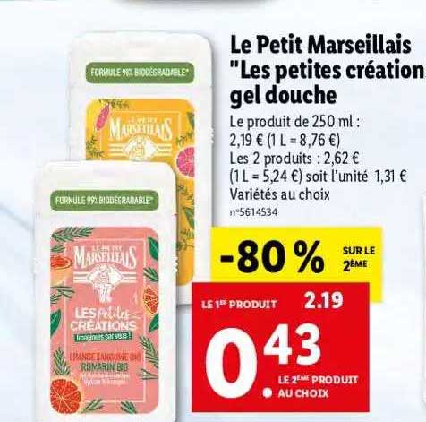 le petit marseillais "les petites création gel douche"