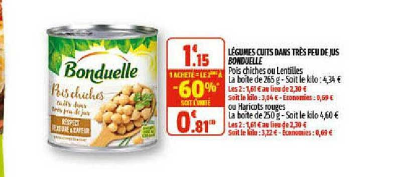 légumes cuits dans très peu de jus bonduelle