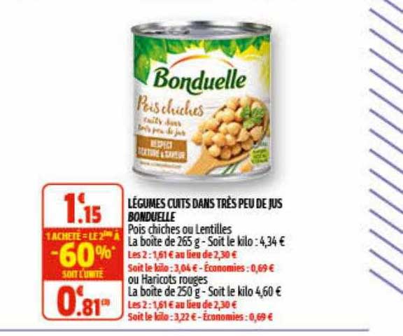 légumes cuits dans très peu de jus bonduelle