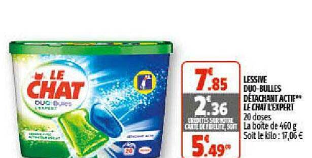 Lessive Duo-bulles Détachant Actif Le Chat L'expert