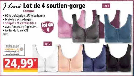 lot de 4 soutien-gorge j-line
