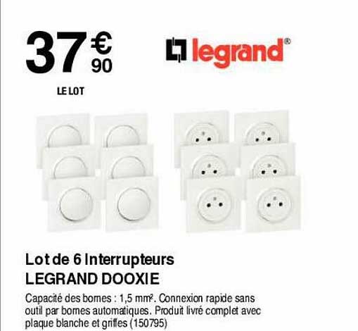 lot de 6 interrupteurs legrand dooxie