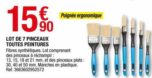 lot de 7 pinceaux toutes peintures