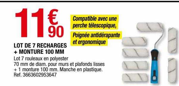 lot de 7 recharges + monture 100 mm