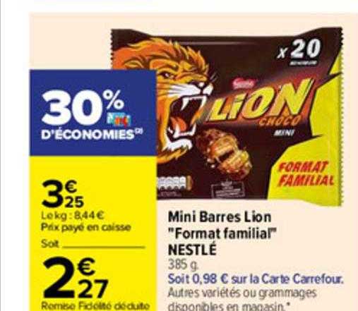 Mini Barres Lion "format Familial" Nestlé
