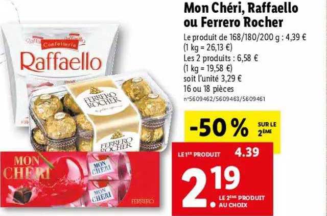 mon chéri, raffaello ou ferrero rocher