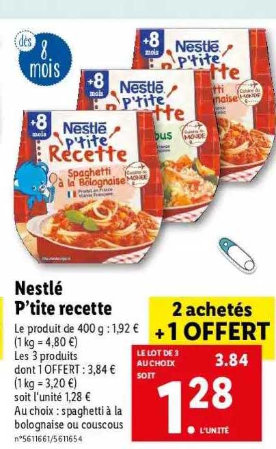 nestlé p'tite recette