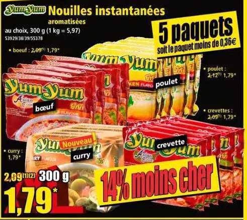 nouilles instantanées aromatisées yum yum