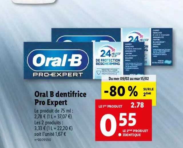 oral b dentifrice pro expert