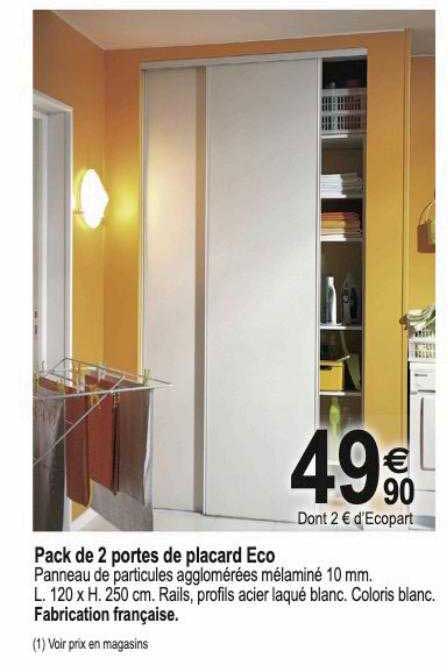 Pack De 2 Portes De Placard éco