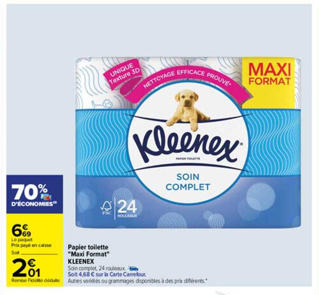 papier toilette "maxi format" kleenex